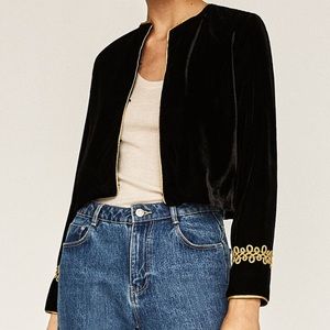 Brand New Zara Velvet Jacket Sz M